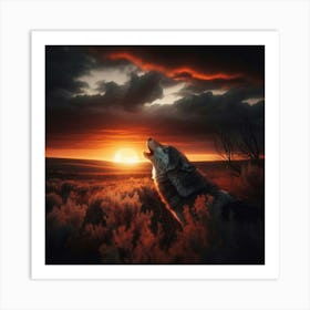 Howling Wolf Art Print