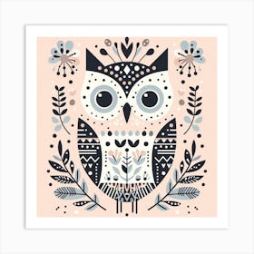 Scandinavian style, Owl 2 Art Print