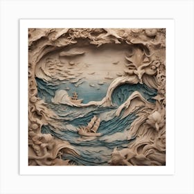 Ship In The Sea Art Print