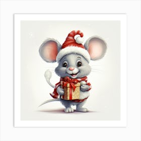 Christmas Mouse 1 Art Print