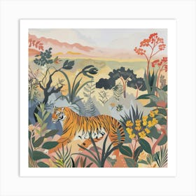 Tiger Pastel Illustration 3 Art Print