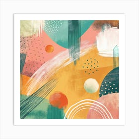 Abstract Painting in Warm and Cozy Palette Art Print