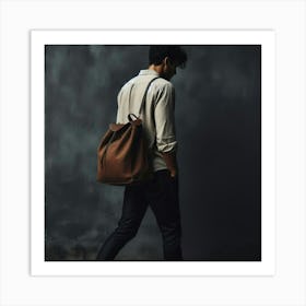 Man With A Backpack 1 Art Print