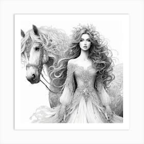 Fairy With A Horse Art Print