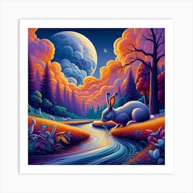 Rabbit In The Forest 2 Art Print