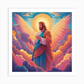 Jesus In The Clouds Art Print