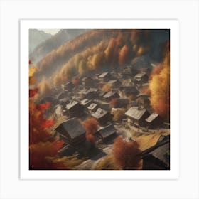 Autumn Village 40 Art Print