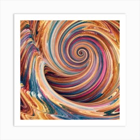 Close-up of colorful wave of tangled paint abstract art 25 Art Print