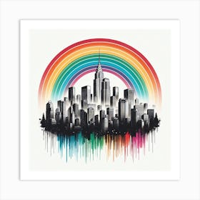 Rainbow Over New York City Art Print