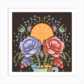 Luminous pastel flowers 5 Art Print