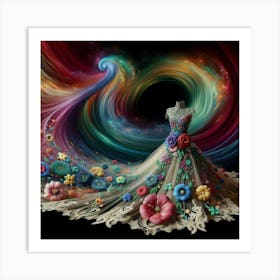 Dress Of Flowers Art Print