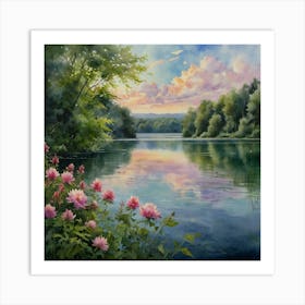 Sunset By The Lake 6 Art Print