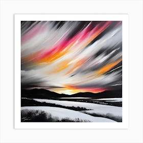 Sunset In The Mountains 9 Art Print