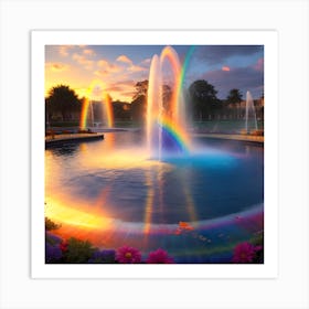 Rainbow Fountain Art Print