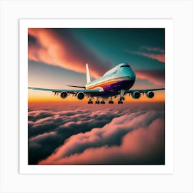 Colorful Airplane In The Sky Art Print