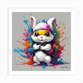 Splatter Bunny Art Print