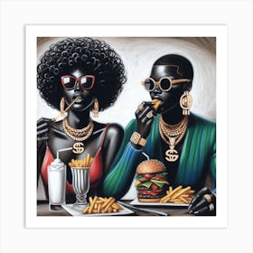 'The Burger Couple' Art Print