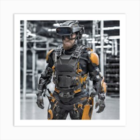 Futuristic Man In Armor 2 Art Print