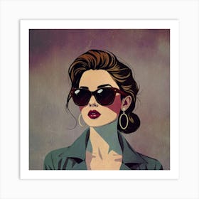 Woman In Sunglasses 2 Art Print