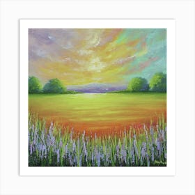 Sunset In The Field 1 Art Print