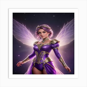 Fairy In Purple Dress Art Print