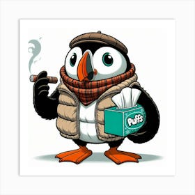 Puffin Smoking A Cigarette Art Print