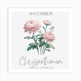 Chrysanthemum November Birthday Art Print