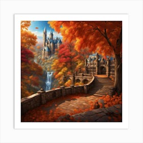 Castle In The Fall Art Print