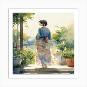 Girl In A Dress Art Print