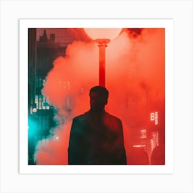 Portrait Of A Man At Night Art Print