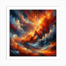 Volcanic Eruption Inspired With Fiery Colors (4) Art Print