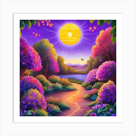 Rainbow In The Forest Art Print