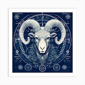 Astrological Ram Art Print