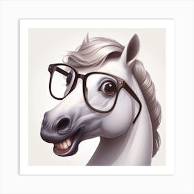 Horse With Glasses Art Print