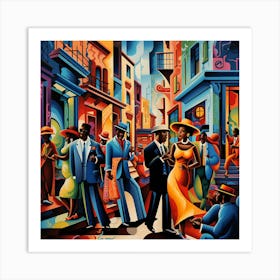 'People On The Street' 1 Art Print