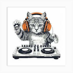 Dj Cat 8 Art Print