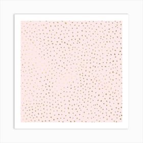 Dotted Gold And Pink Square Art Print