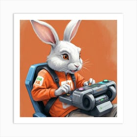 Rabbit In A Car 2 Art Print