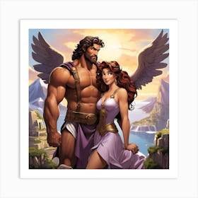 Aphrodite And Adonis Art Print