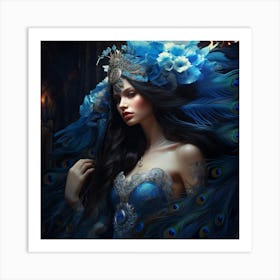 Peacock woman 1 Art Print