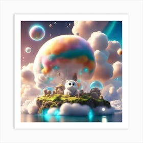 Kitty Cloud Art Print