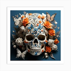 Day Of The Dead Skull paintings art print Art Print