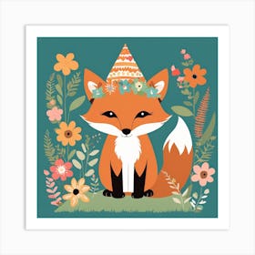 Floral Baby Fox Nursery Illustration (15) 1 Art Print
