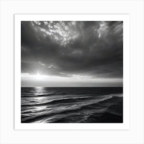 Black And White Seascape 13 Art Print