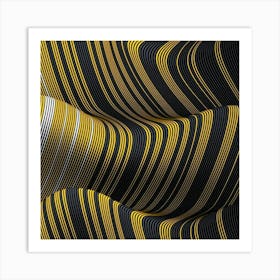 Abstract Gold And Black Stripes Art Print