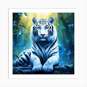 White Tiger Art Print