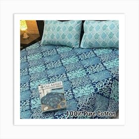 Blue And White Bedding Set Art Print