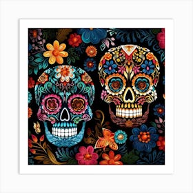 Day Of The Dead Skulls 28 Art Print