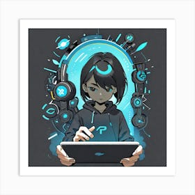 Emo Girl Art Print