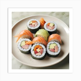 Sushi On A Plate Art Print